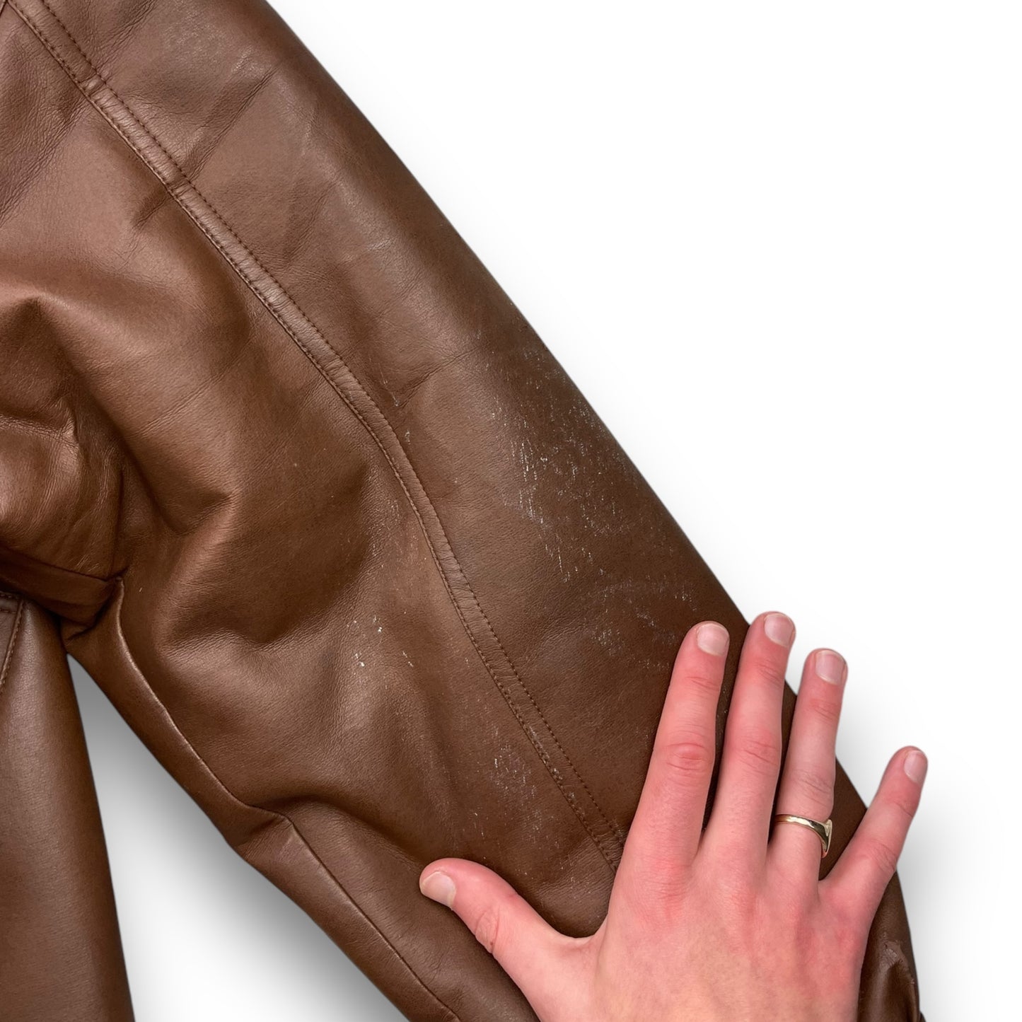 2000's Schott Faux Leather Aviator Jacket (L)