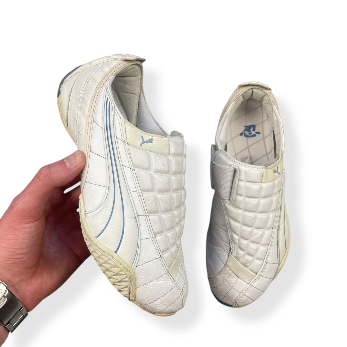 2000's Puma Uke Leather White/Baby Blue (UK4)
