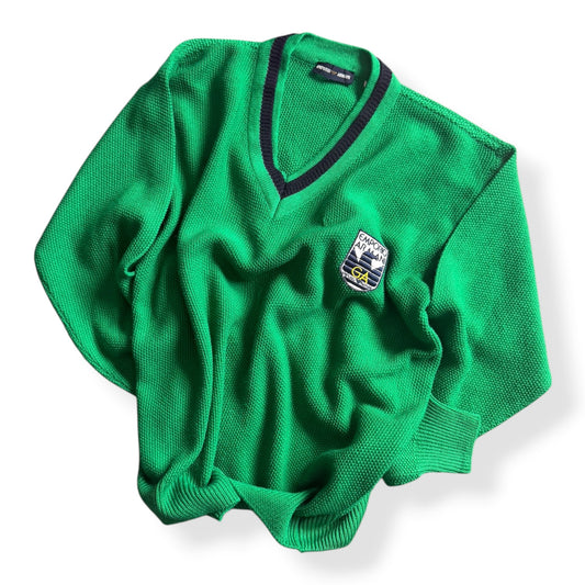 1980's Emporio Armani Knitted V-Neck Jumper (S)