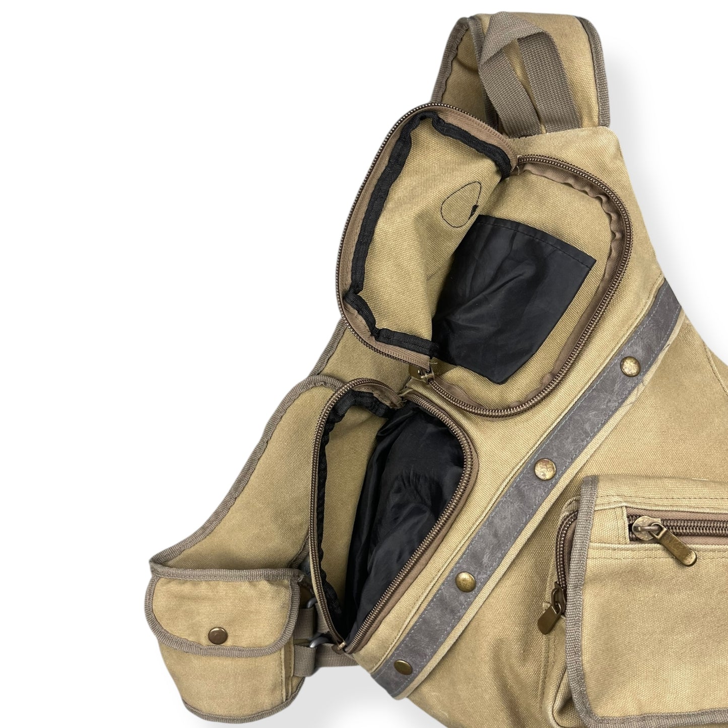 2000's Canvas Multipocket Sling Bag