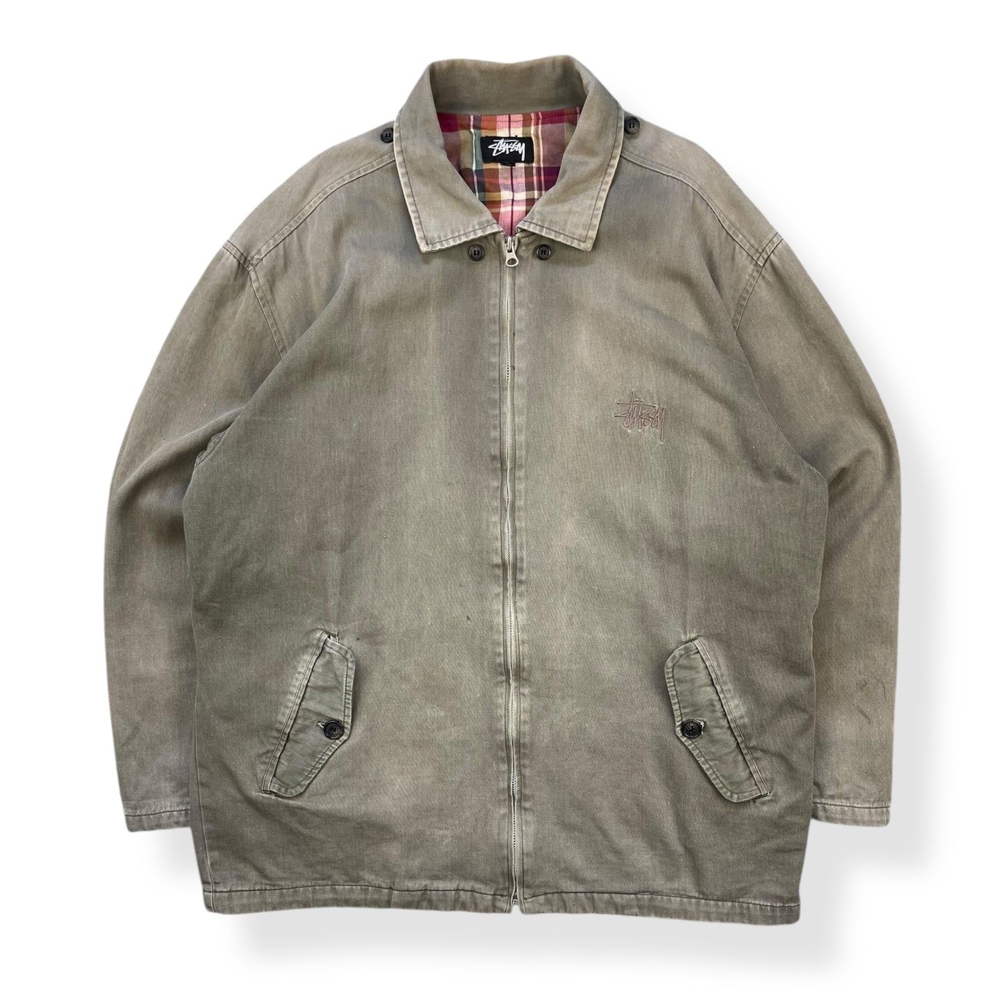 1980's Stussy Plaid Interior Work Jacket (L)