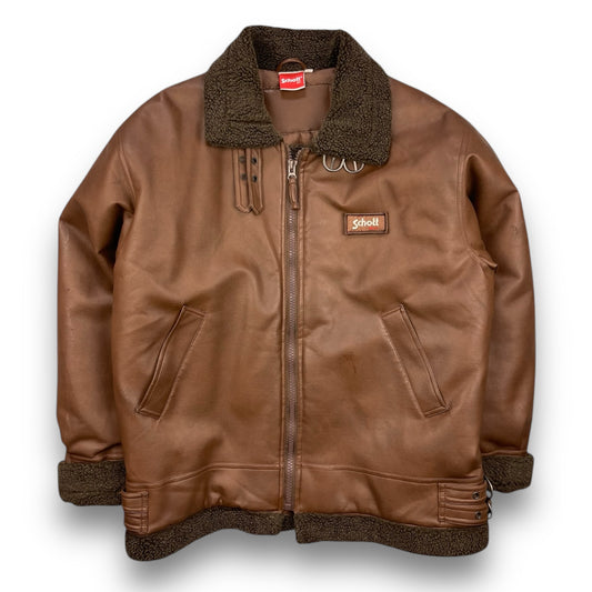 2000's Schott Faux Leather Aviator Jacket (L)