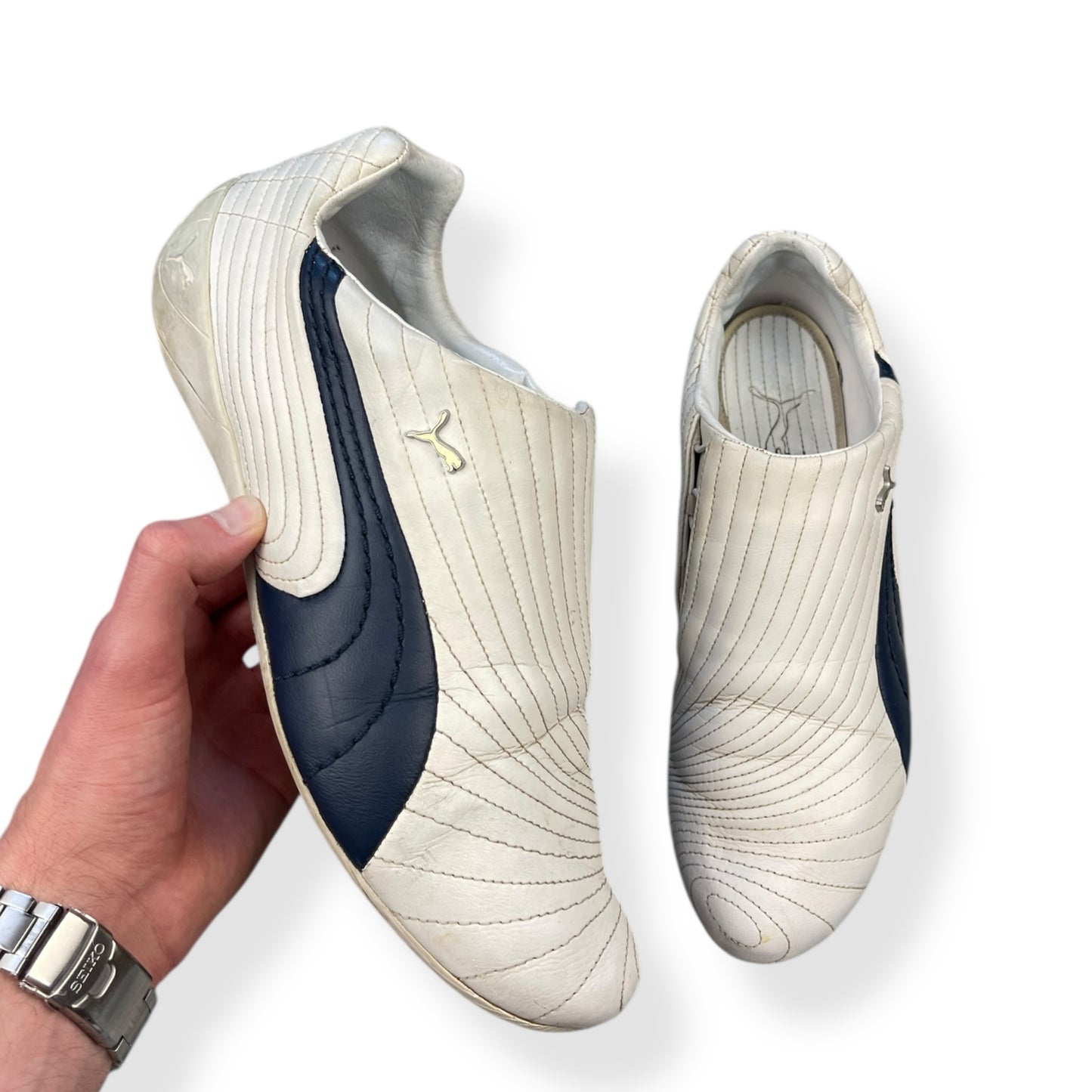2000's Puma Sokuto White/Navy (UK12)