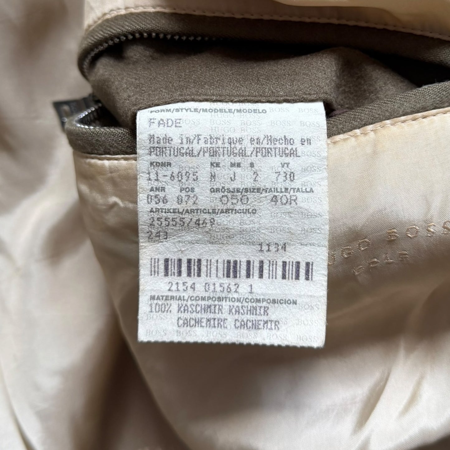 1990's Hugo Boss Loro Piana Cashmere Bomber (L)