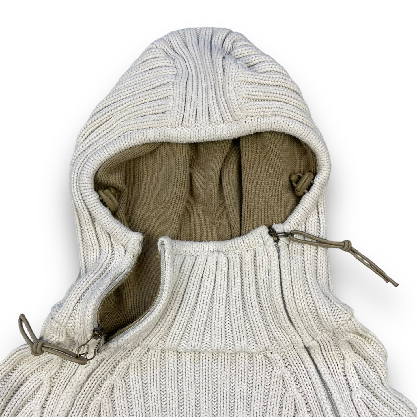 2000's Schott NYC Dual Zip Knitted Balaclava Hoodie (M)