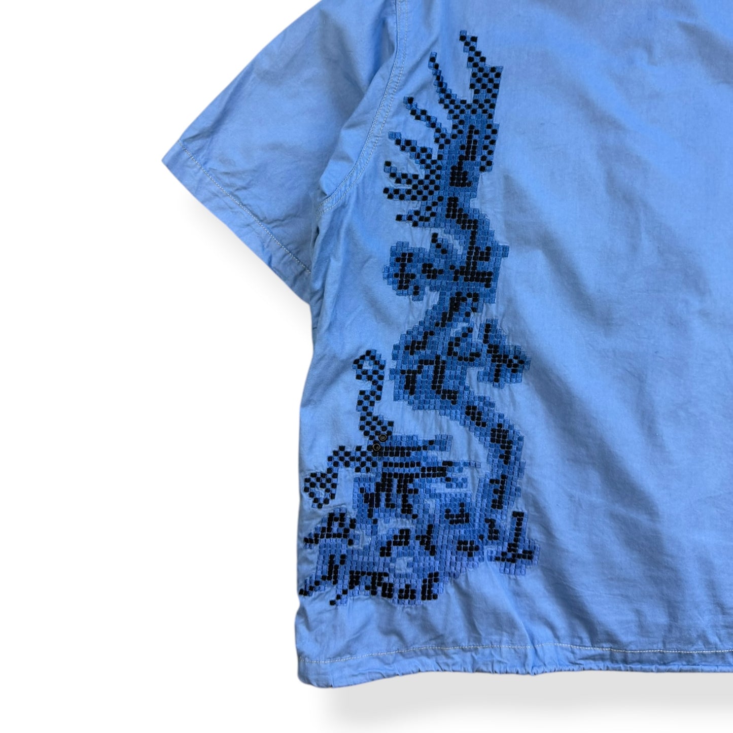 2000's Maharishi Pixelated Dragon Zipped Shirt (L)