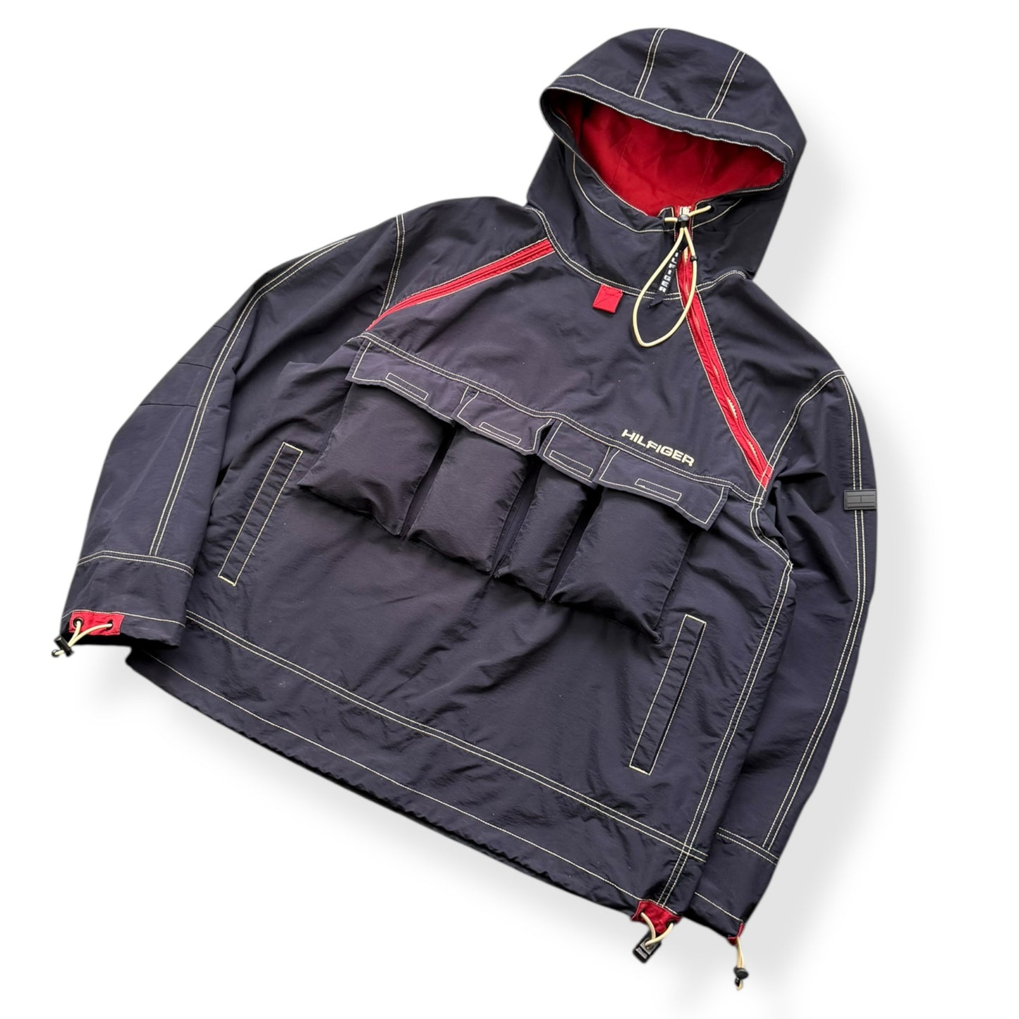 2000's Tommy Hilfiger Asymmetric Cargo Pocket Jacket (L)