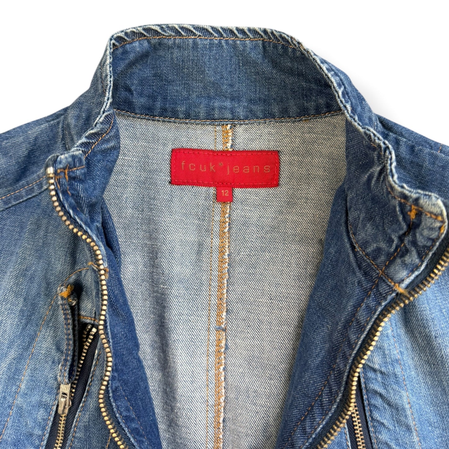 2000's FCUK Jeans Denim Moto Jacket (S)