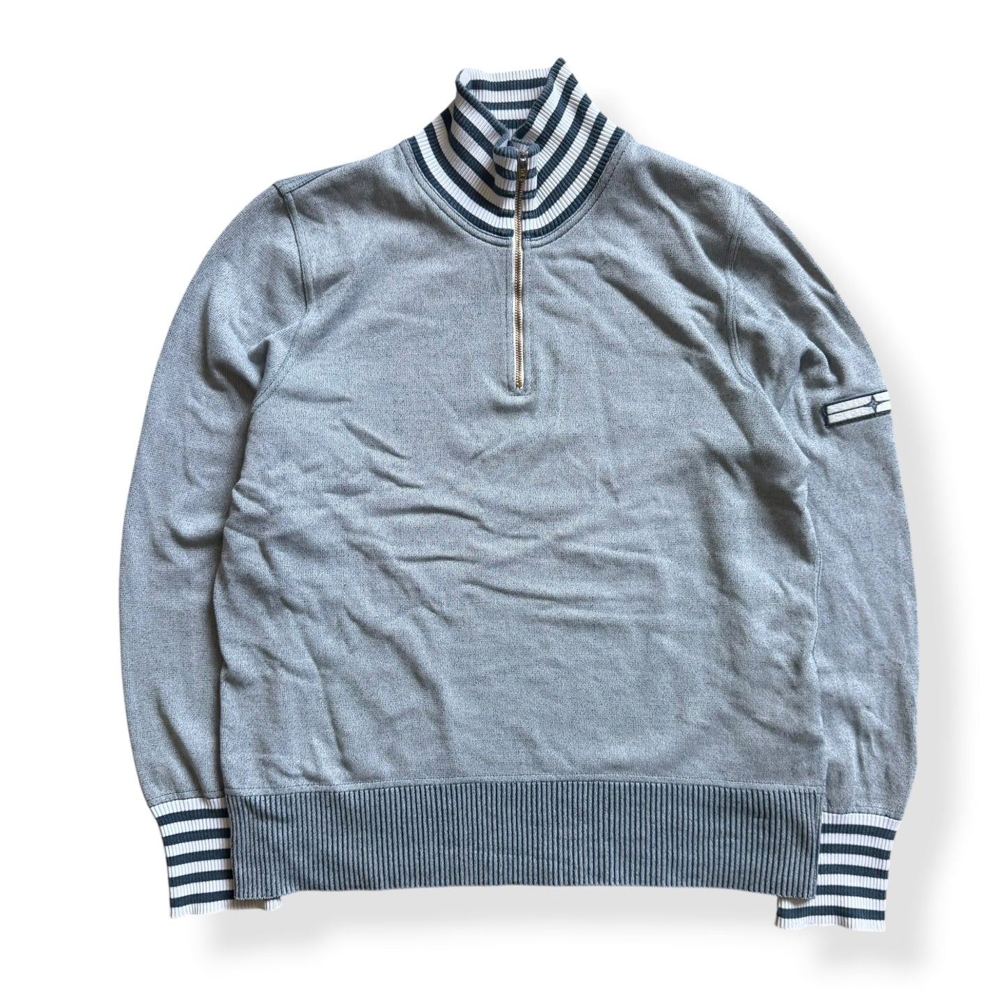 SS2008 Stone Island Denims Striped 1/4 Zip (L)