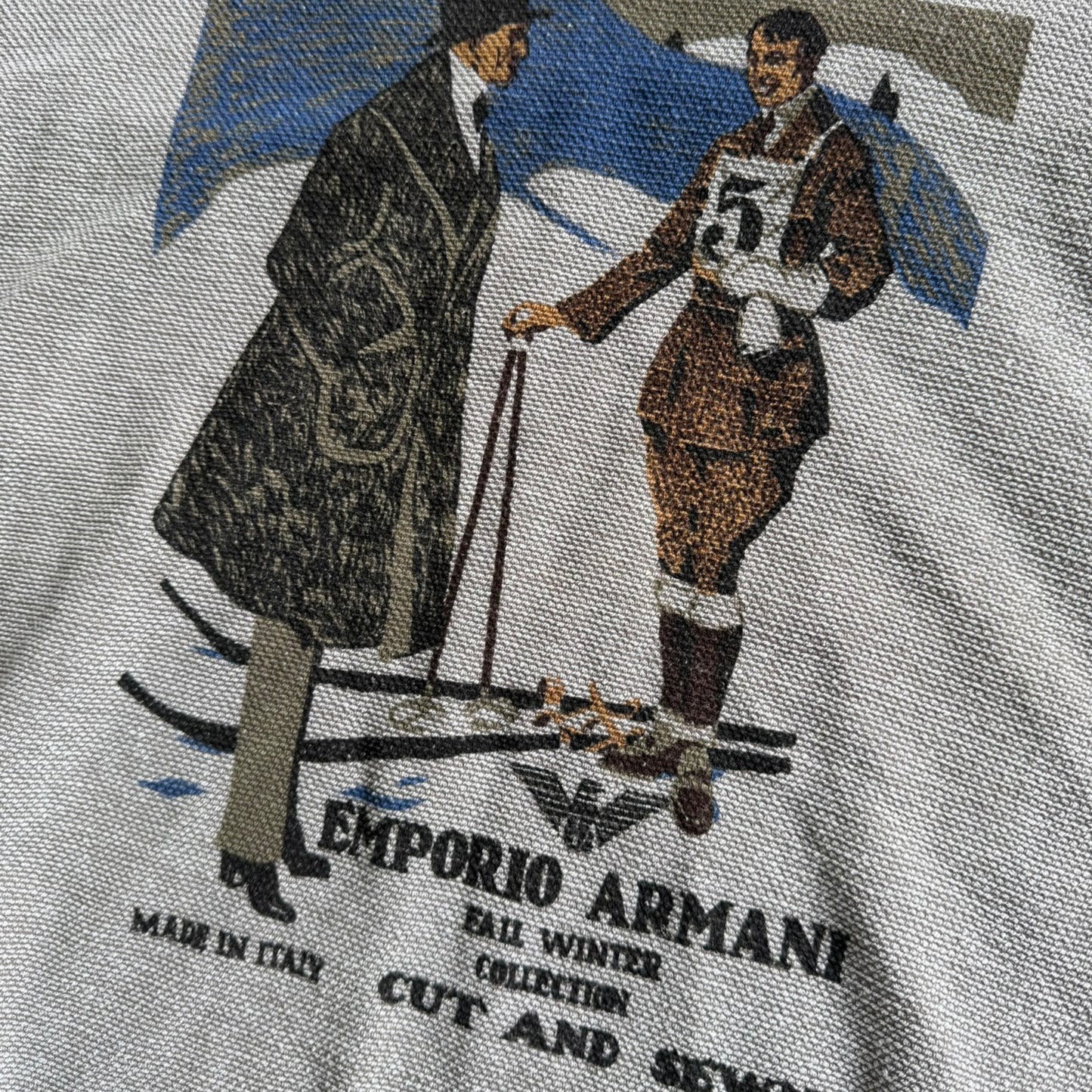 1980's Emporio Armani 'Cut & Sewn' Waffle Sweatshirt (L)