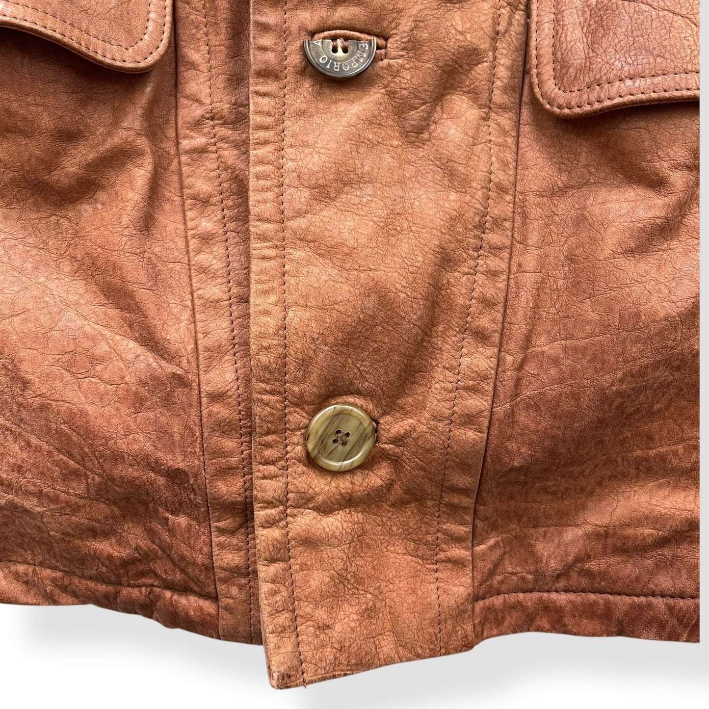 1980's Emporio Armani Leather Flight Jacket (L/XL)