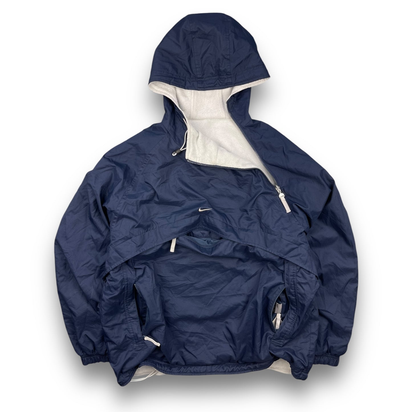 2000's Nike Reversible Asymmetric Zip Fleece Jacket (L)