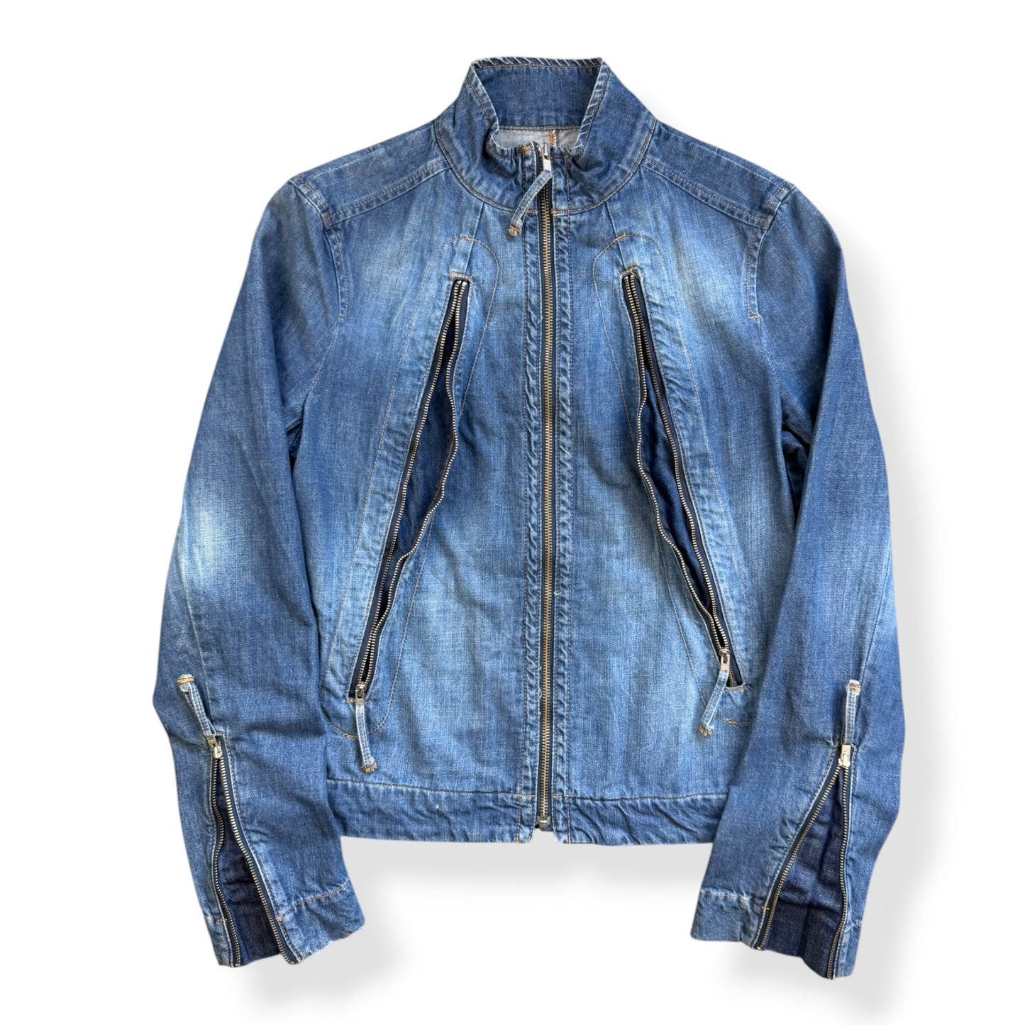 2000's FCUK Jeans Denim Moto Jacket (S)