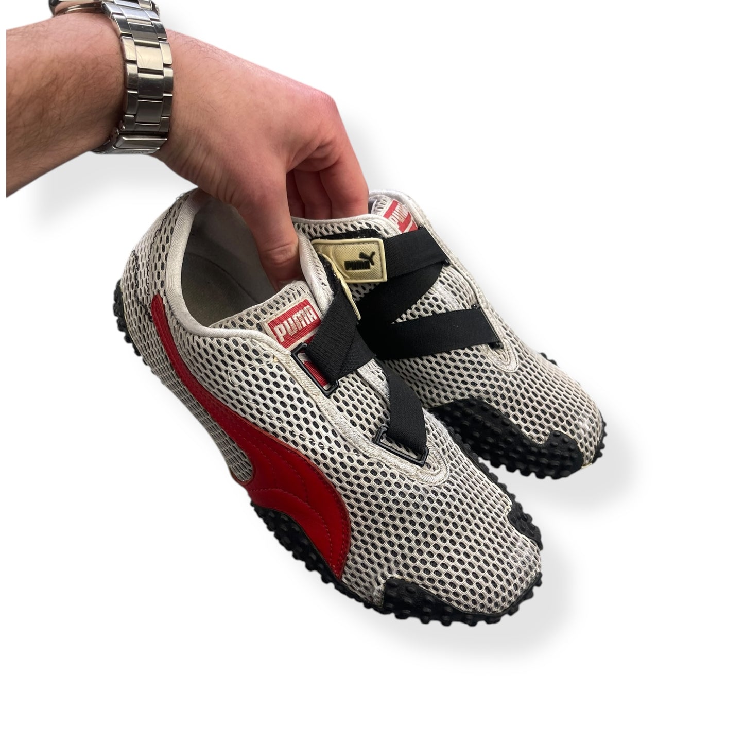 2000's Puma Mostro Mesh Silver/Red/Black (UK8)