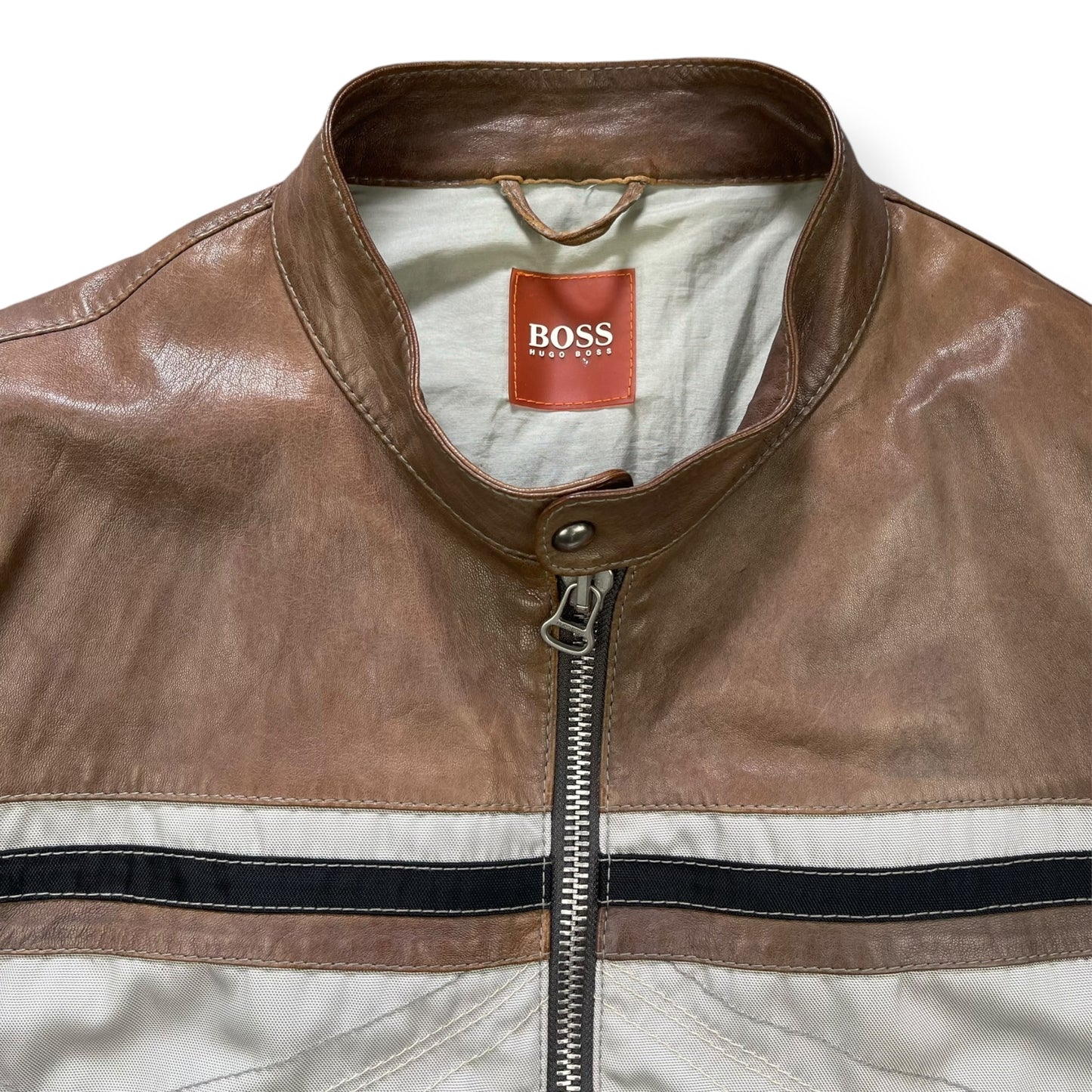2000's Hugo Boss Lambskin / Ballistic Nylon Jacket (M)