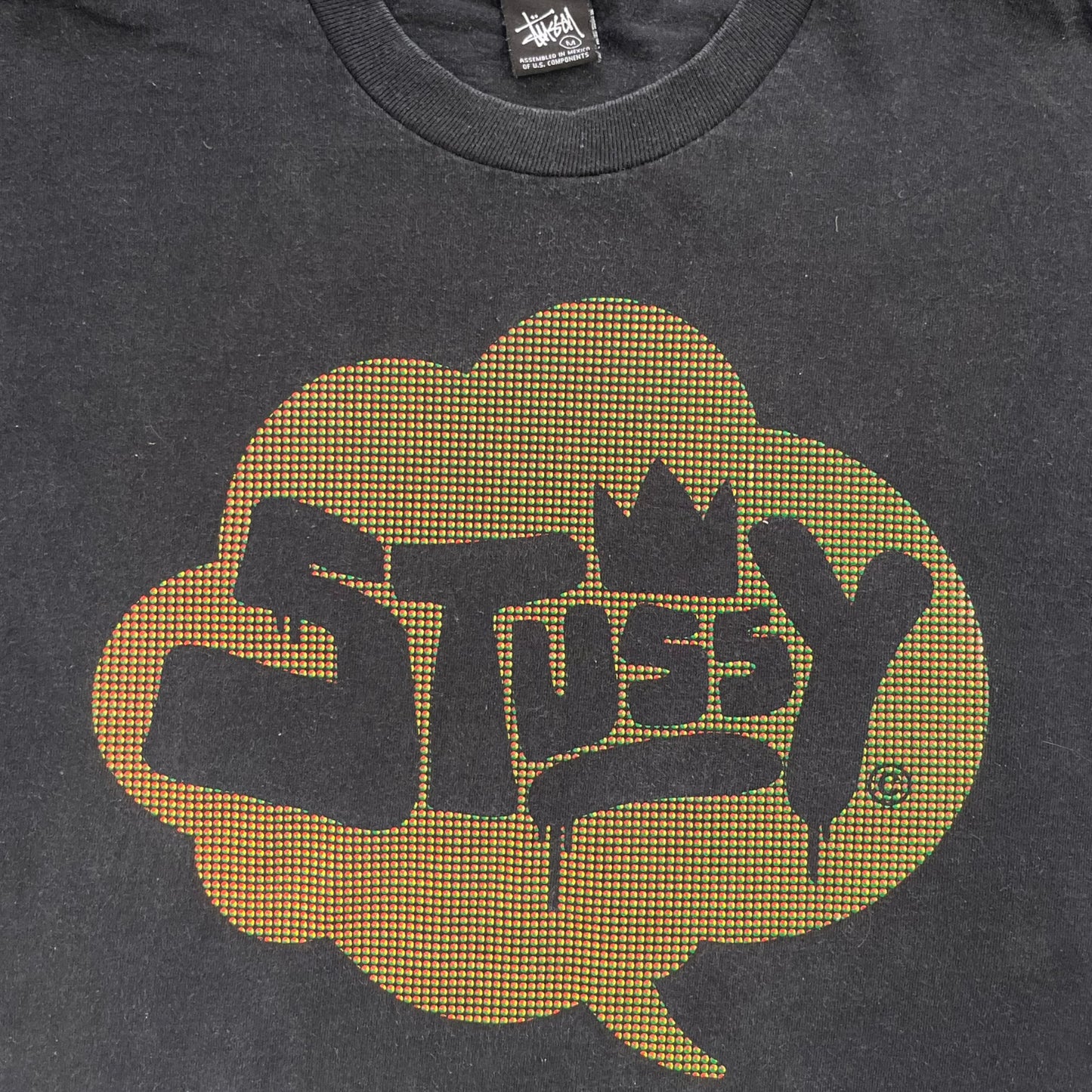 2000's Stussy Textured Graphic T-Shirt (M)