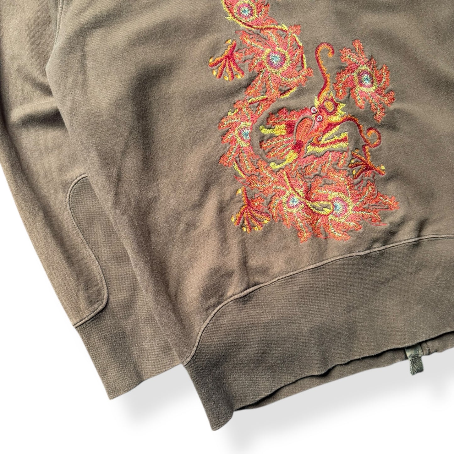 2000's Maharishi Off Centre Zip Embroidered Jumper (M)