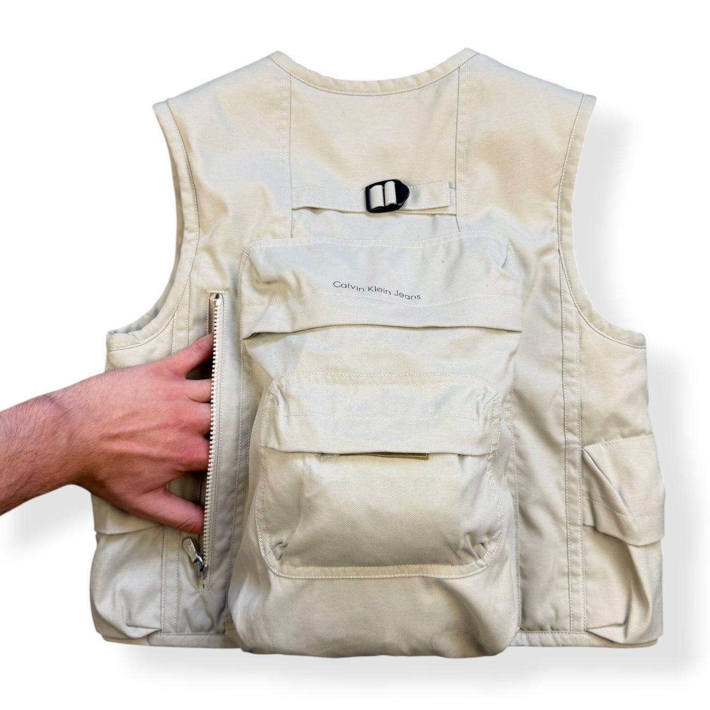 2000's Calvin Klein Integrated Backpack Cargo Jacket (XS)