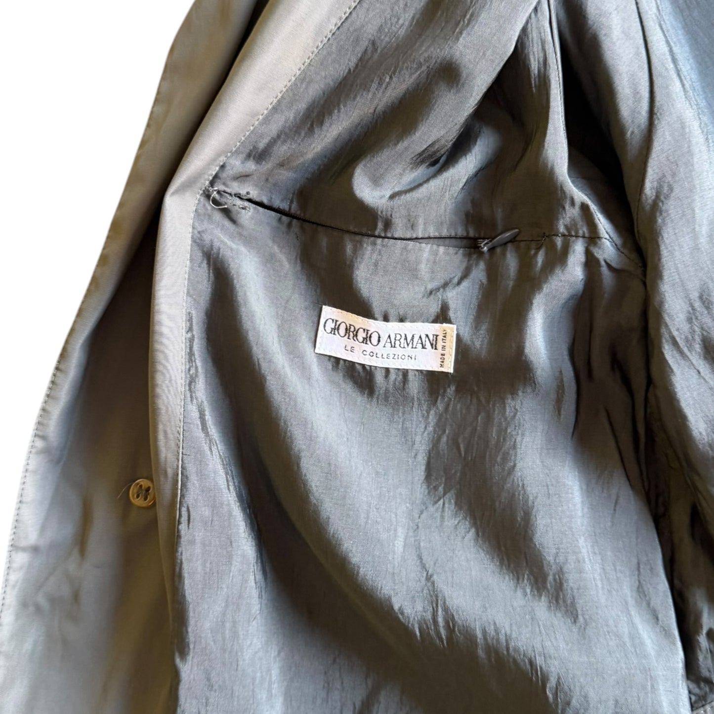 1990's Giorgio Armani Buttoned Trench Coat (L)