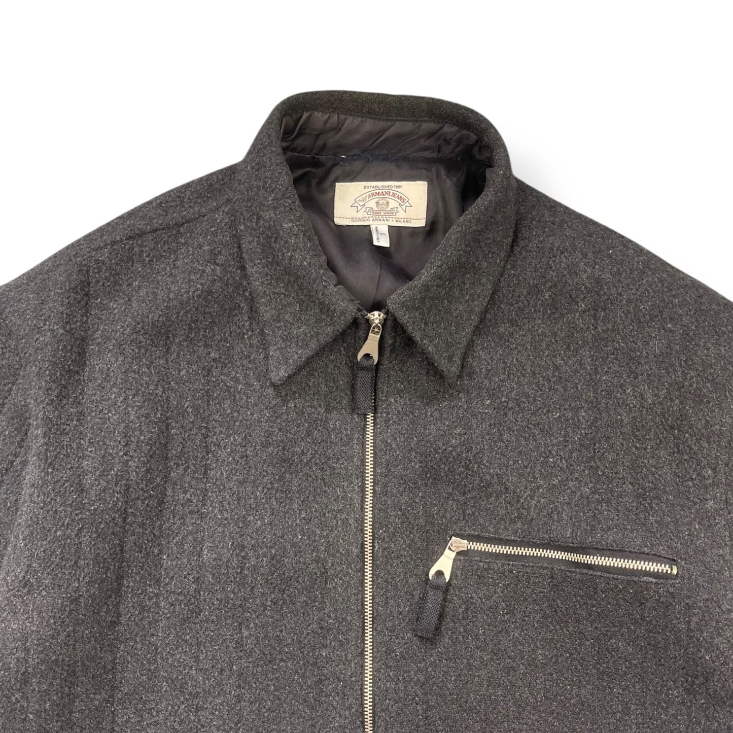 1990's Armani Wool Zipped Jacket (L)