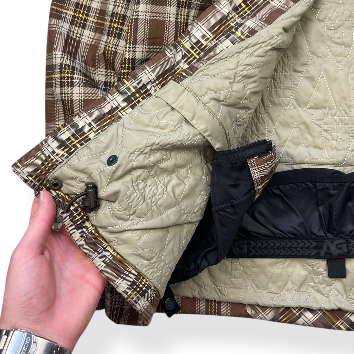 2000's Analog Plaid Trapper Hood Jacket (L)