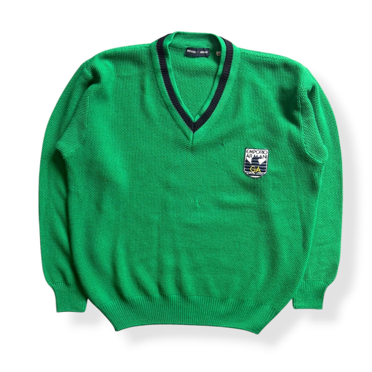 1980's Emporio Armani Knitted V-Neck Jumper (S)