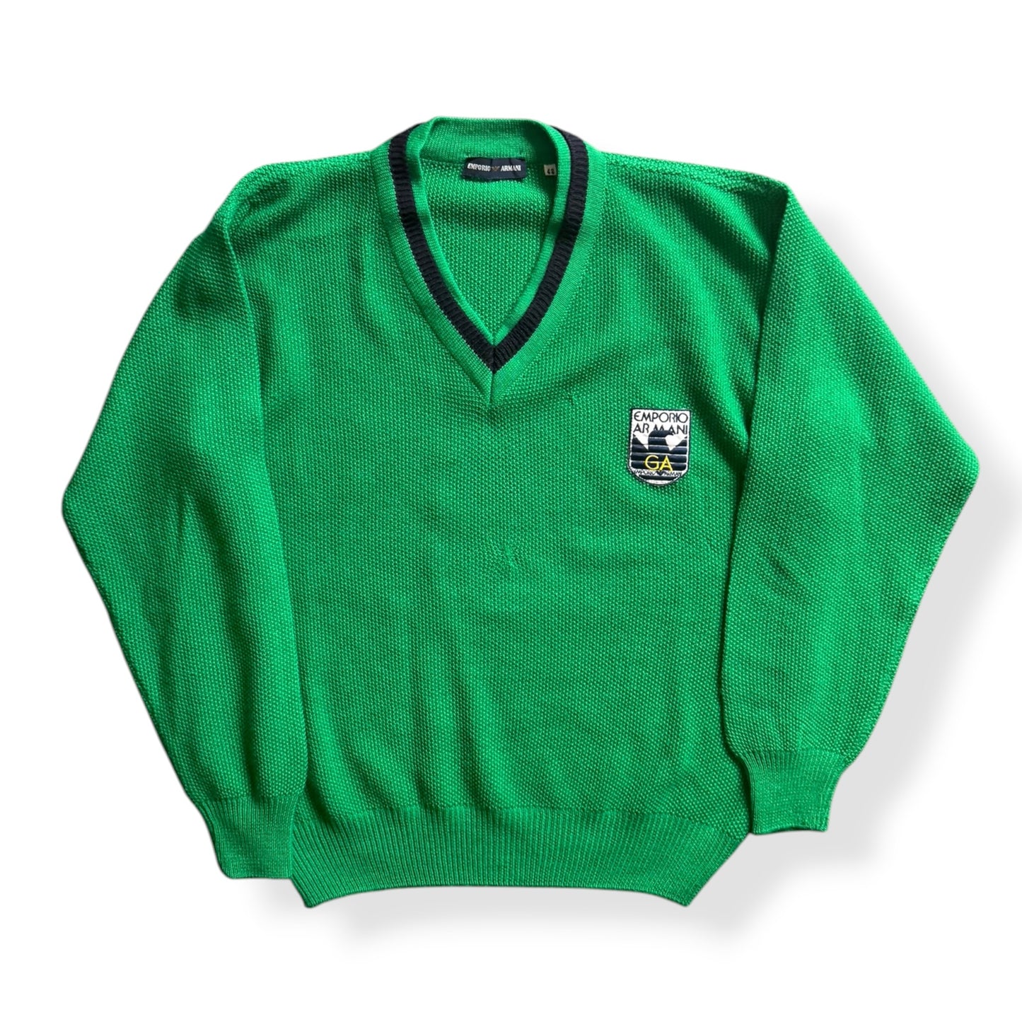 1980's Emporio Armani Knitted V-Neck Jumper (S)