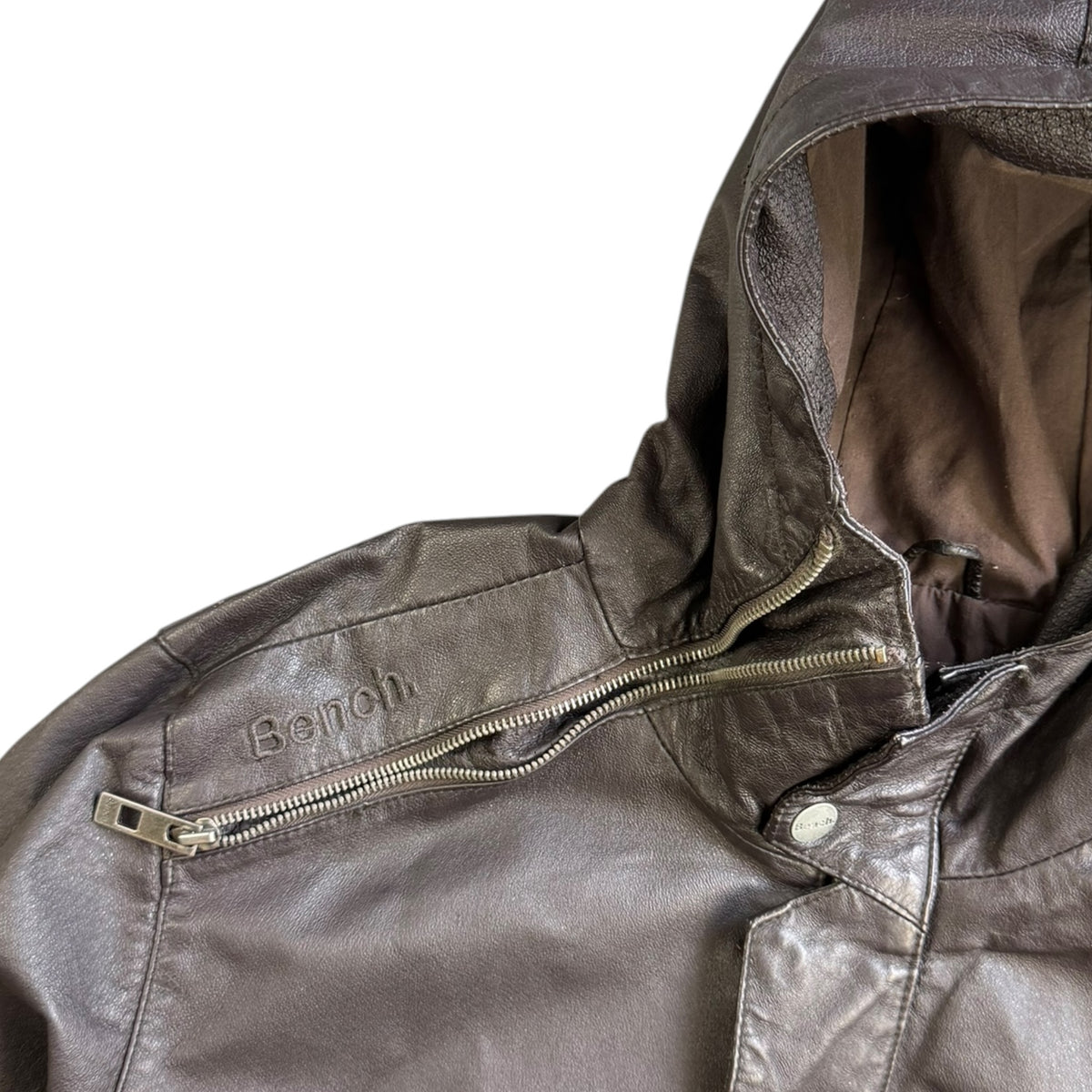 2000's Bench Asymmetric Zip Leather Jacket (L)