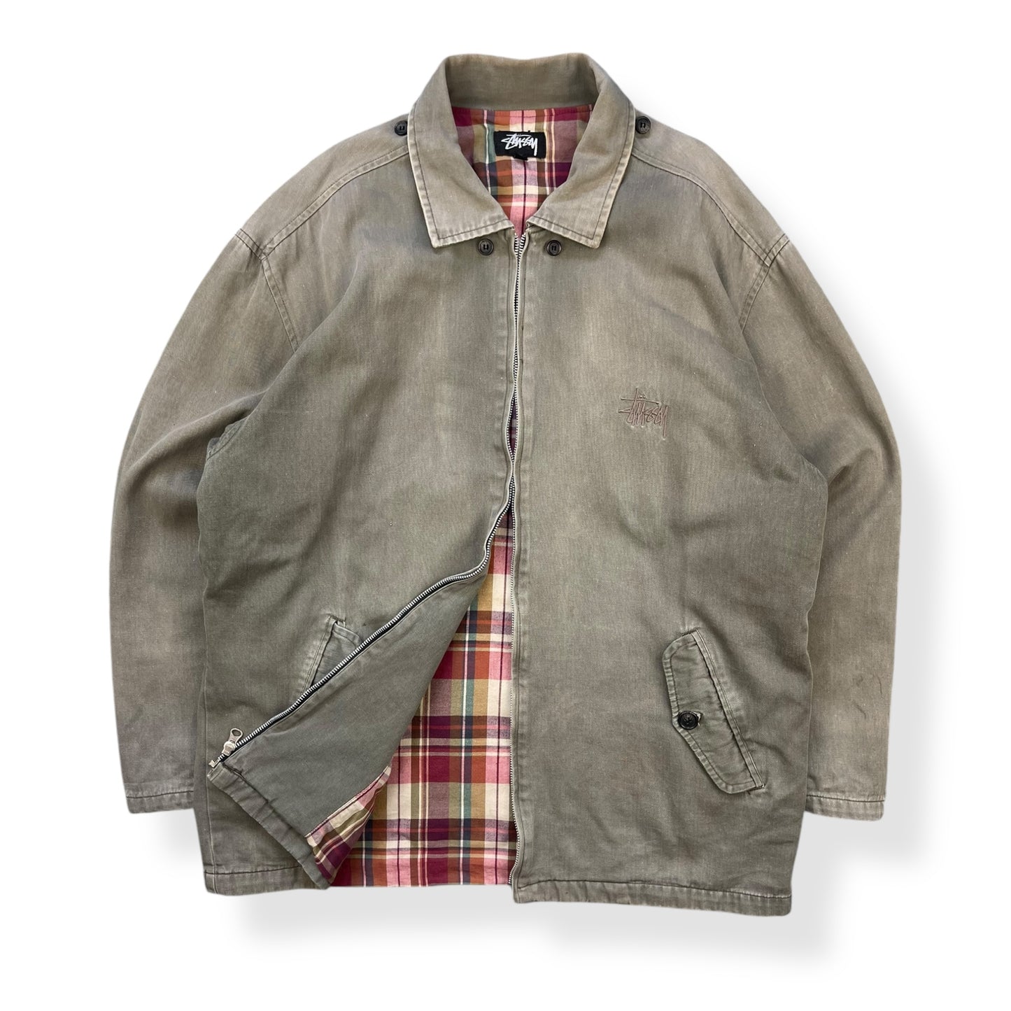 1980's Stussy Plaid Interior Work Jacket (L)
