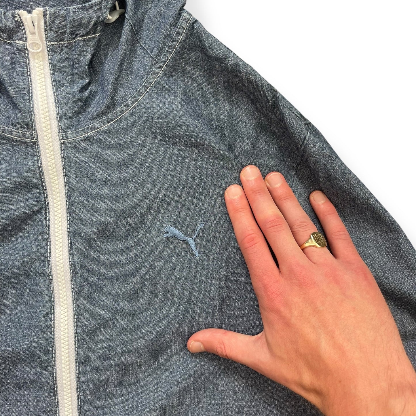 Puma Lightweight Denim Hooded Jacket (M)