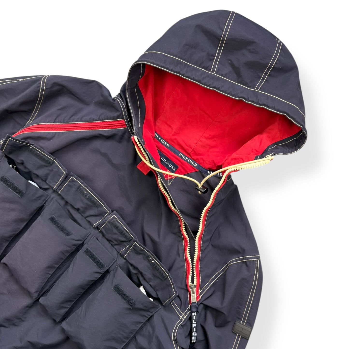 2000's Tommy Hilfiger Asymmetric Cargo Pocket Jacket (L)