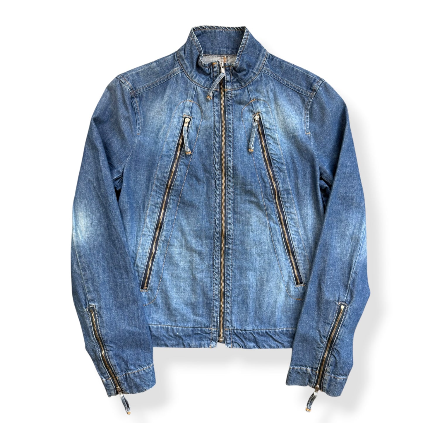 2000's FCUK Jeans Denim Moto Jacket (S)