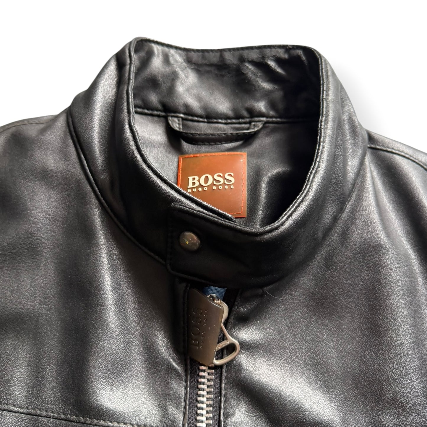 2000's Hugo Boss 'Orange' Multizip Leather Jacket (M)