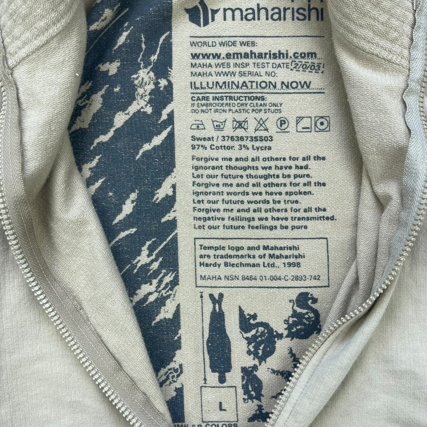 2003 Maharishi Embroidered Full Zip Jacket (L)