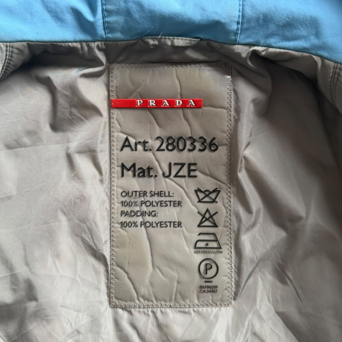 2000's Prada Sport Baby Blue GoreTex Jacket (S)