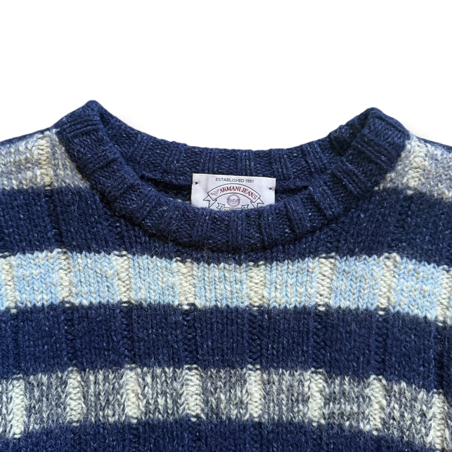 1990's Armani Jeans Striped Knitted Jumper (M)