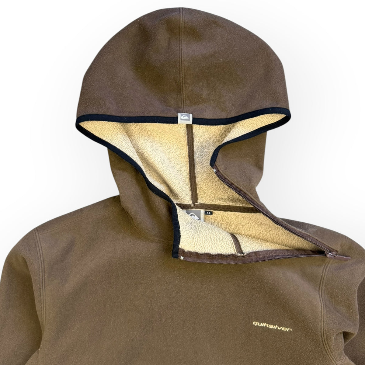 Quiksilver Shoulder Zip Fleece Hoodie Brown (XL)