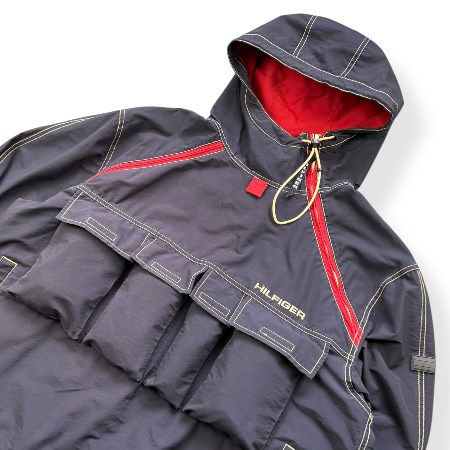 2000's Tommy Hilfiger Asymmetric Cargo Pocket Jacket (L)