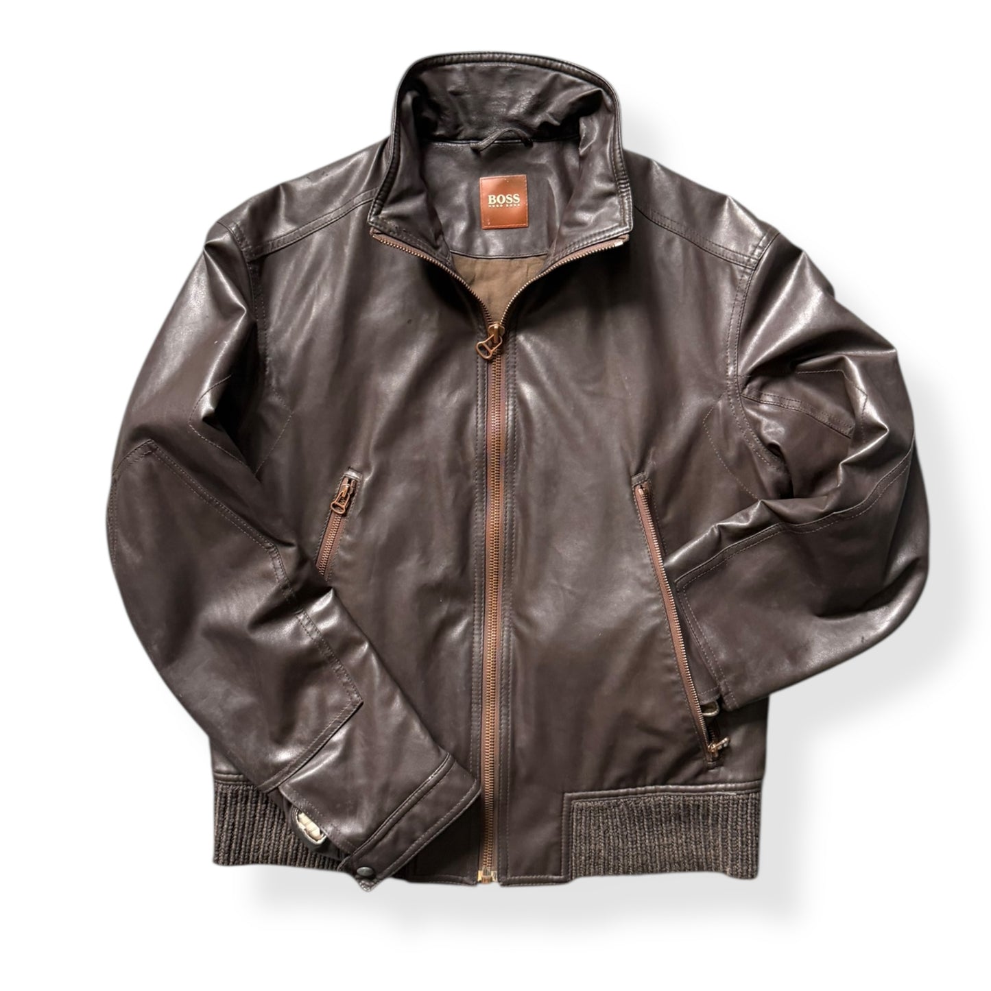 2000's Hugo Boss 'Orange' Leather Jacket (M)