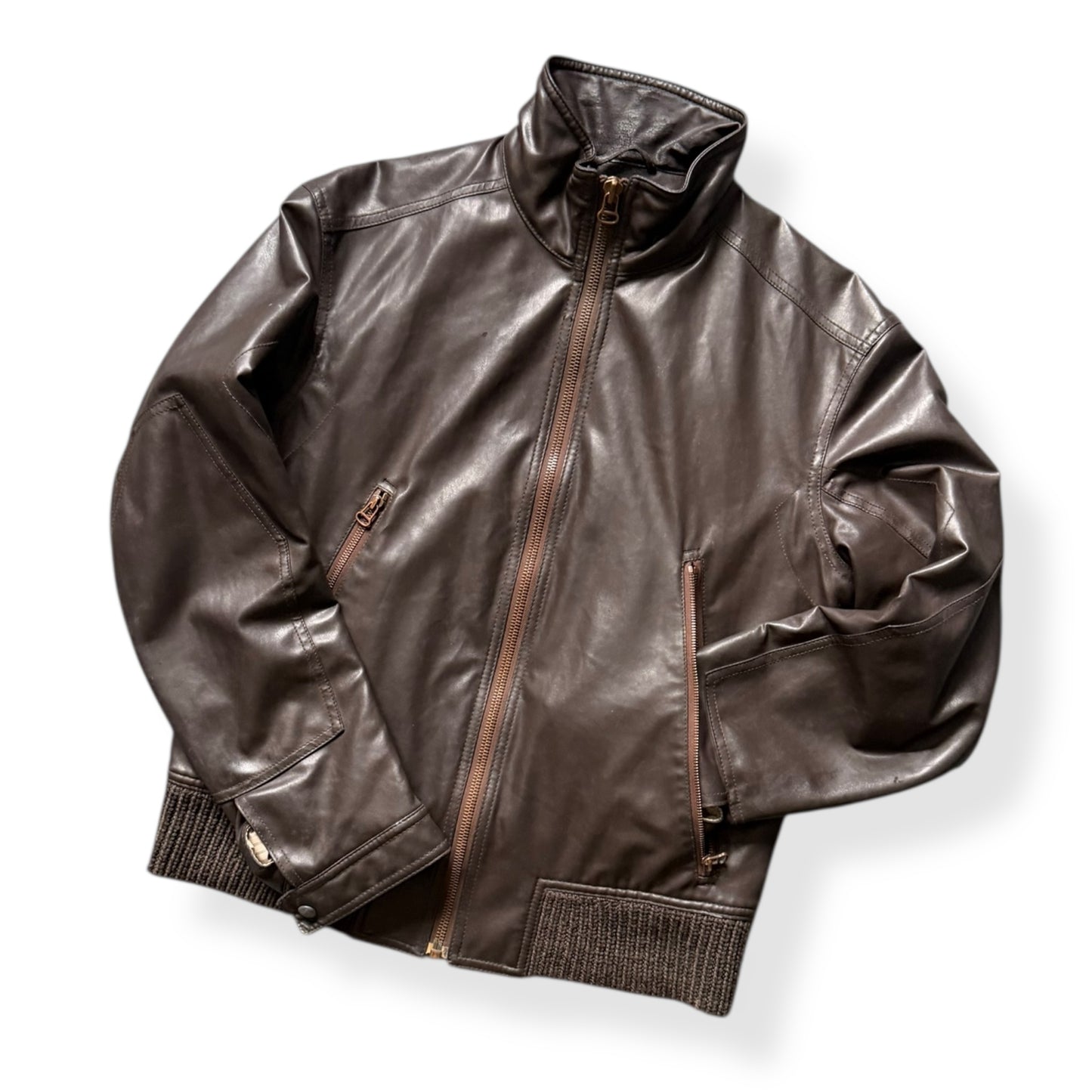 2000's Hugo Boss 'Orange' Leather Jacket (M)