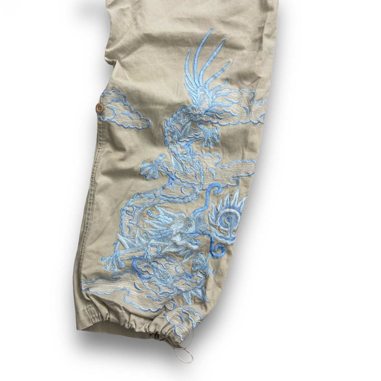 Maharishi Embroidered Dragon Snopants Cream/Sky Blue (M/L)