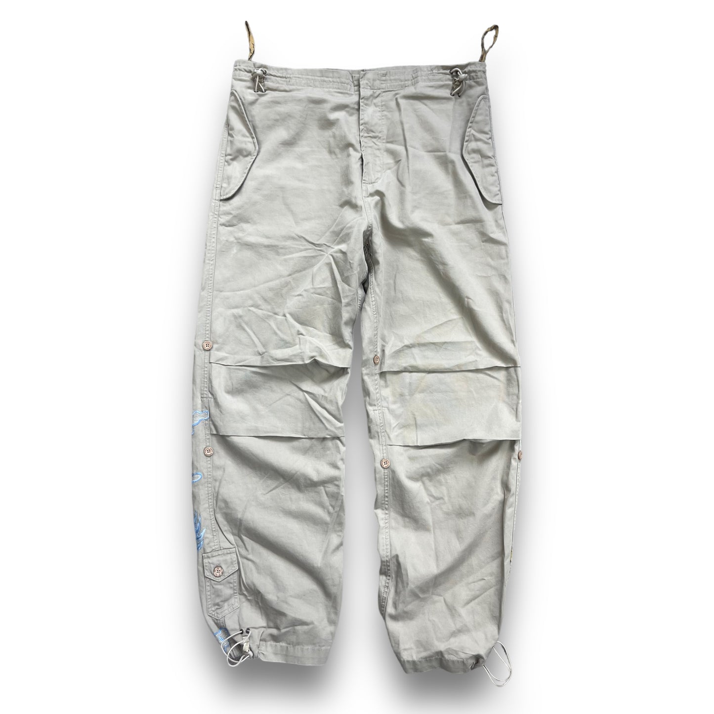 Maharishi Embroidered Dragon Snopants Cream/Sky Blue (M/L)