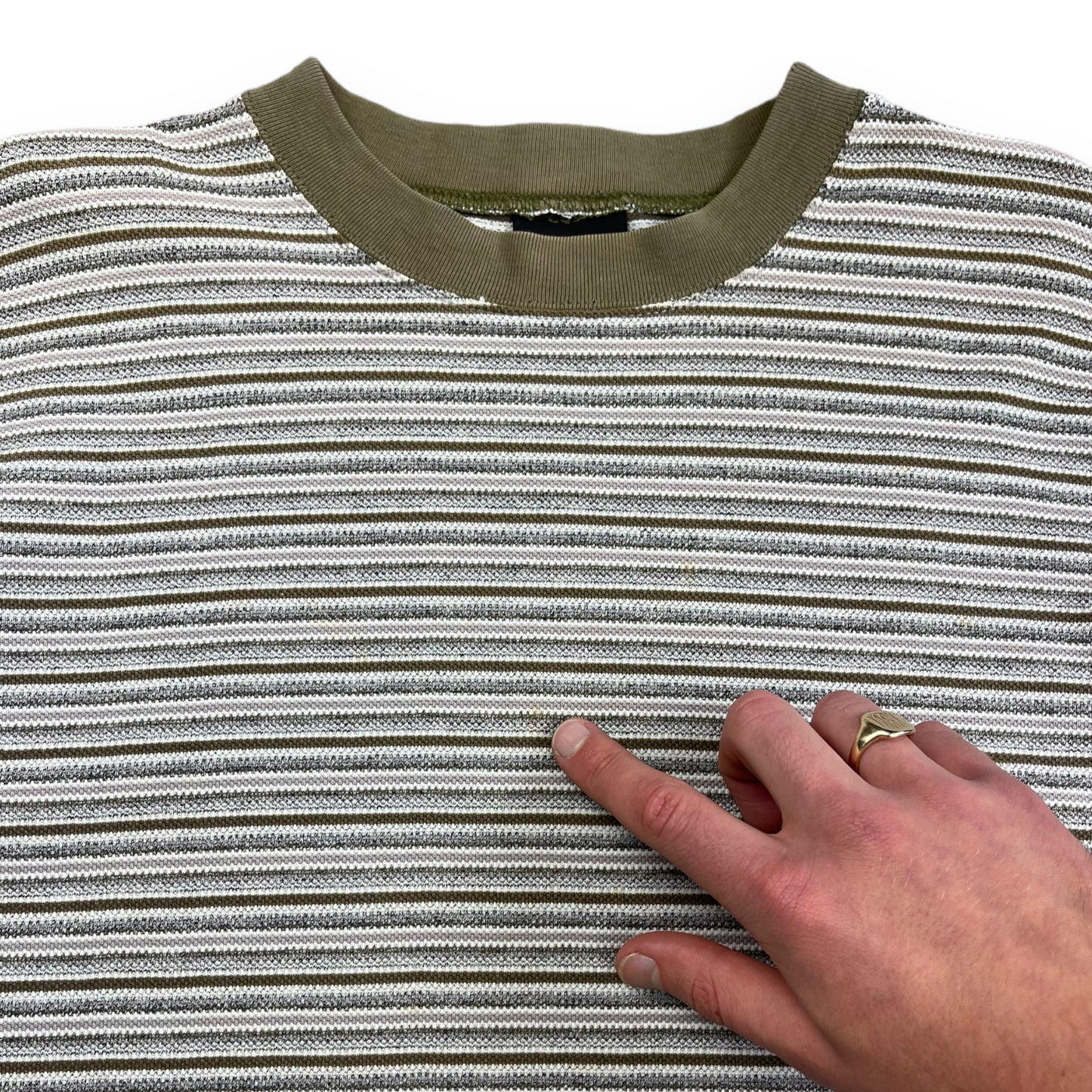 90's O'Neill Striped Textured T-Shirt (L)