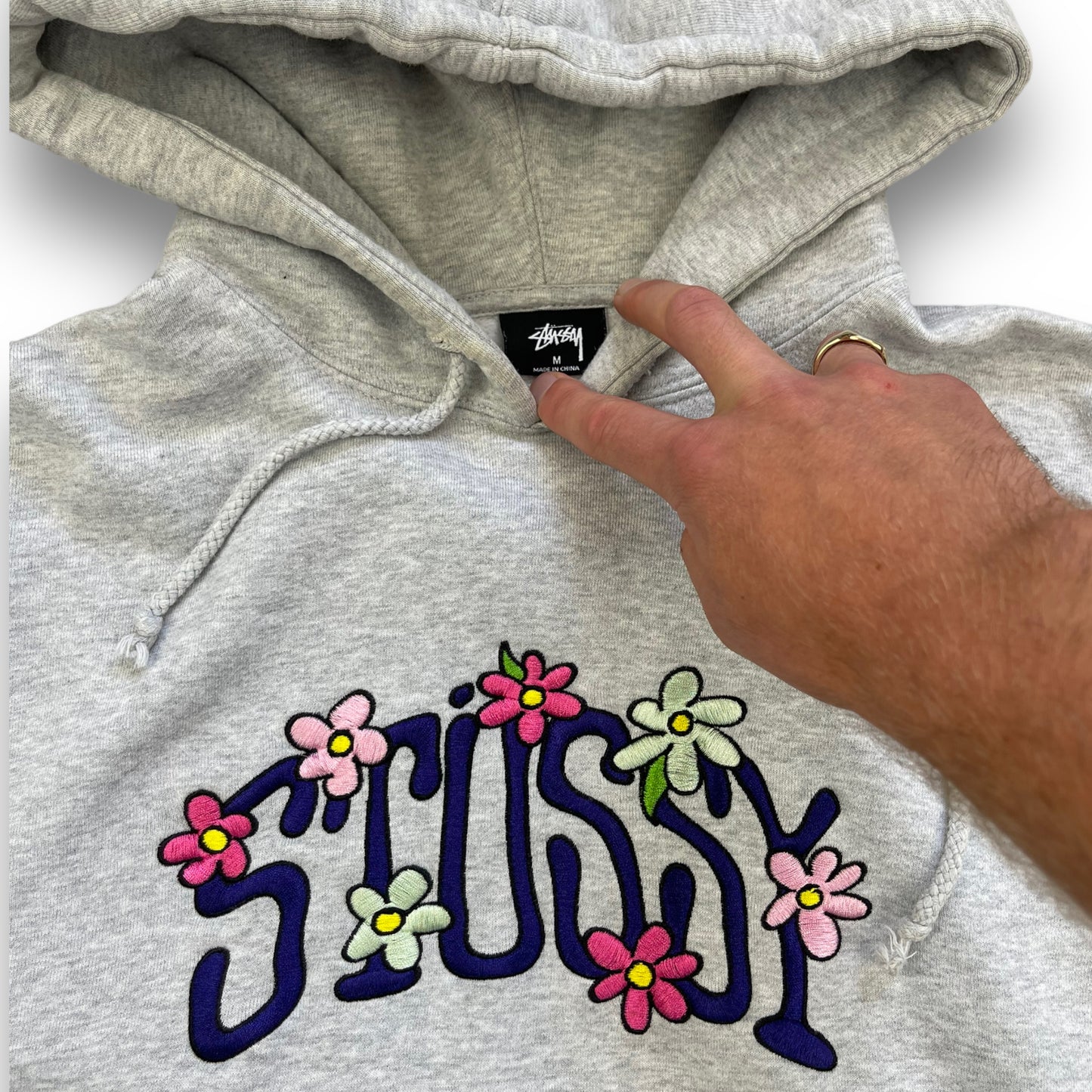 Stussy Floral Embroidered Hoodie (M)