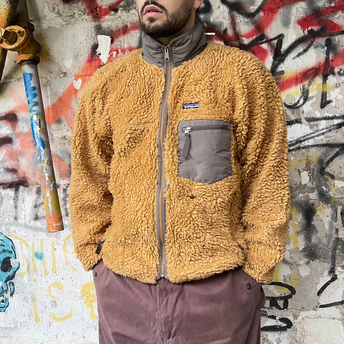 2001 Patagonia Retro X Cardigan Fleece Tequila Gold (M)